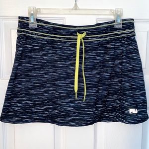 Fila Stretch Sport Skort Black White Yellow Medium